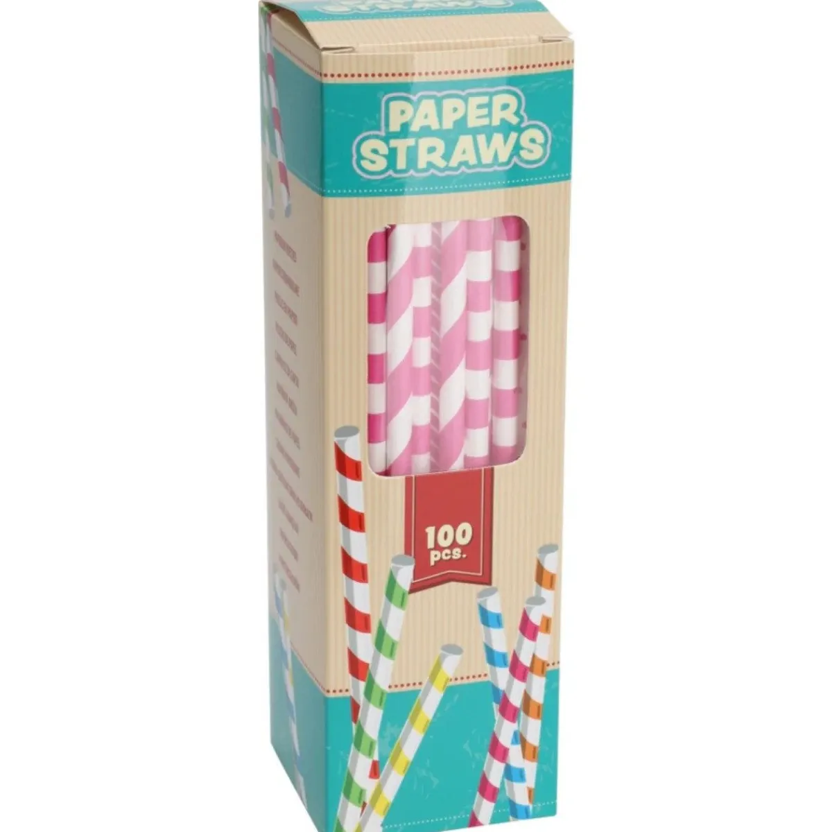 Overig Rietjes Gekleurd Papier 19cm 100st. Sale