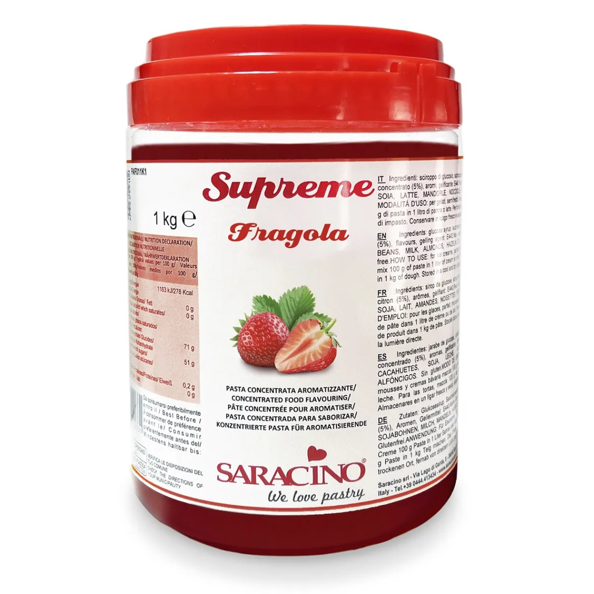 Saracino Smaakpasta Aardbei 1kg Discount