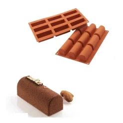 Silikomart Siliconen Bakvorm Mini Buche 84x32x35mm (9x) Online