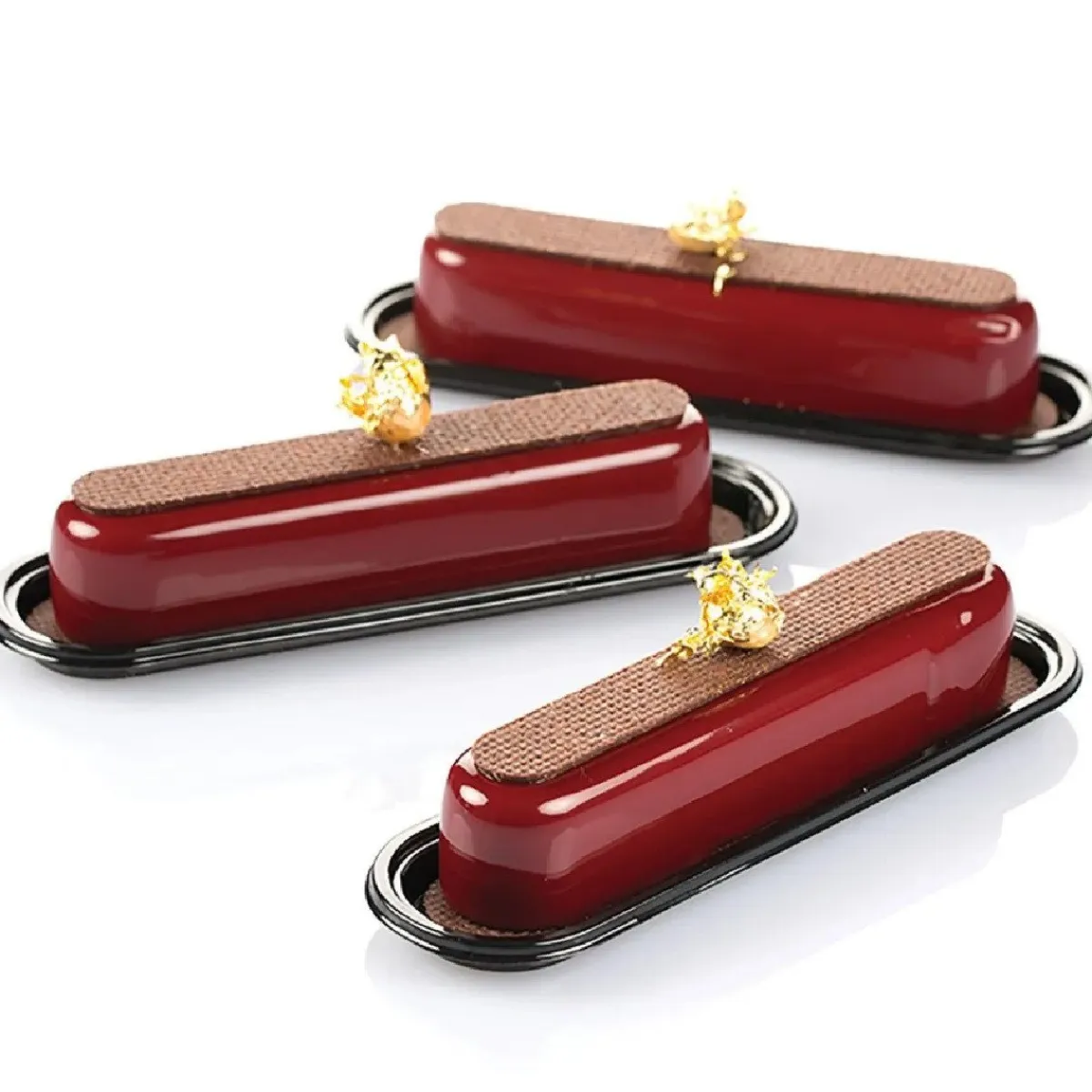 Silikomart Gebakschoteltje Eclair Zwart 14x3,2cm 100st. Best