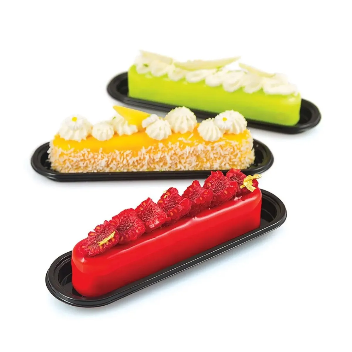 Silikomart Gebakschoteltje Eclair Zwart 14x3,2cm 100st. Best