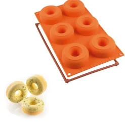 Silikomart Siliconen Bakvorm Donuts (6x) Ø7,5x2,8cm Hot
