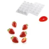Silikomart Siliconen Bakvorm Aardbei (15x) 4,8cm +cutter Clearance