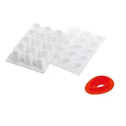 Silikomart Siliconen Bakvorm Aardbei (15x) 4,8cm +cutter Clearance