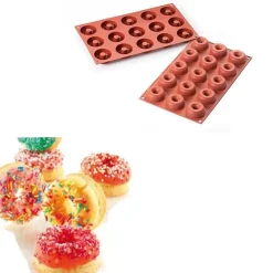 Silikomart Siliconen Bakvorm Mini Donuts Ø4,5-1,5x1,8cm (15) Online