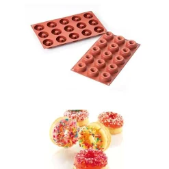 Silikomart Siliconen Bakvorm Mini Donuts Ø4,5-1,5x1,8cm (15) Online