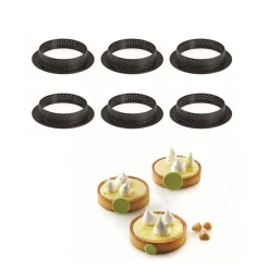 Silikomart Taartring Exoglass Geperforeerd Ø8x2cm set/6 Best