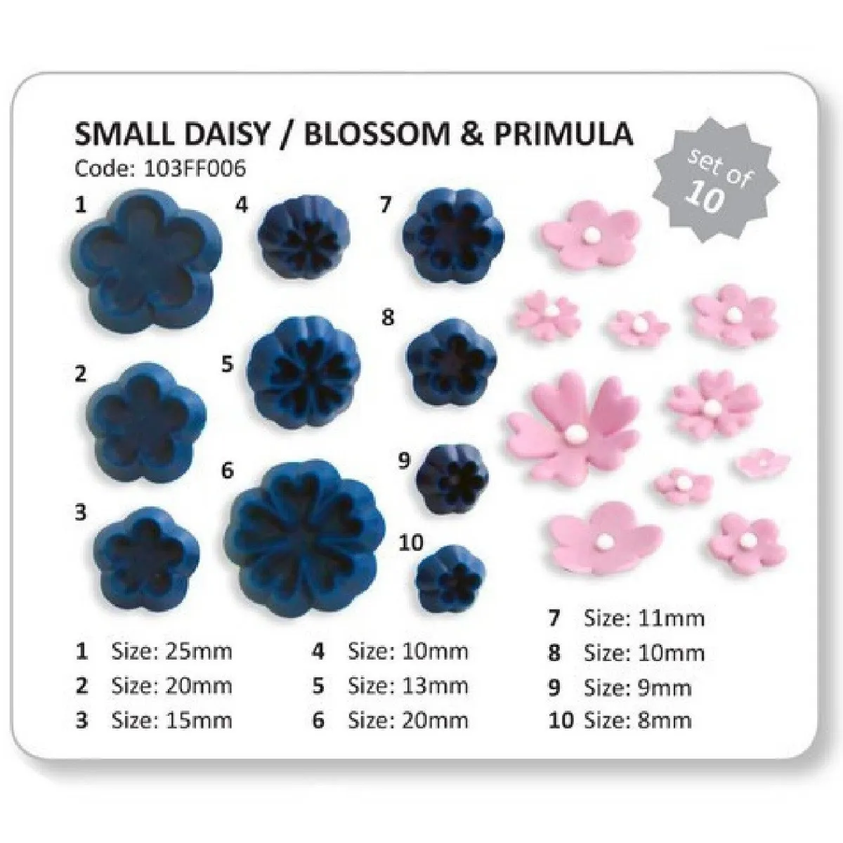 PME Small daisy/ blossom & primula JEM, set van 10 Outlet