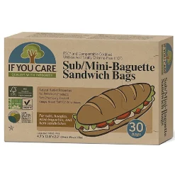 If You Care Snack/Broodzak Ongebleekt Papier 12x35x5,5cm 30st. New