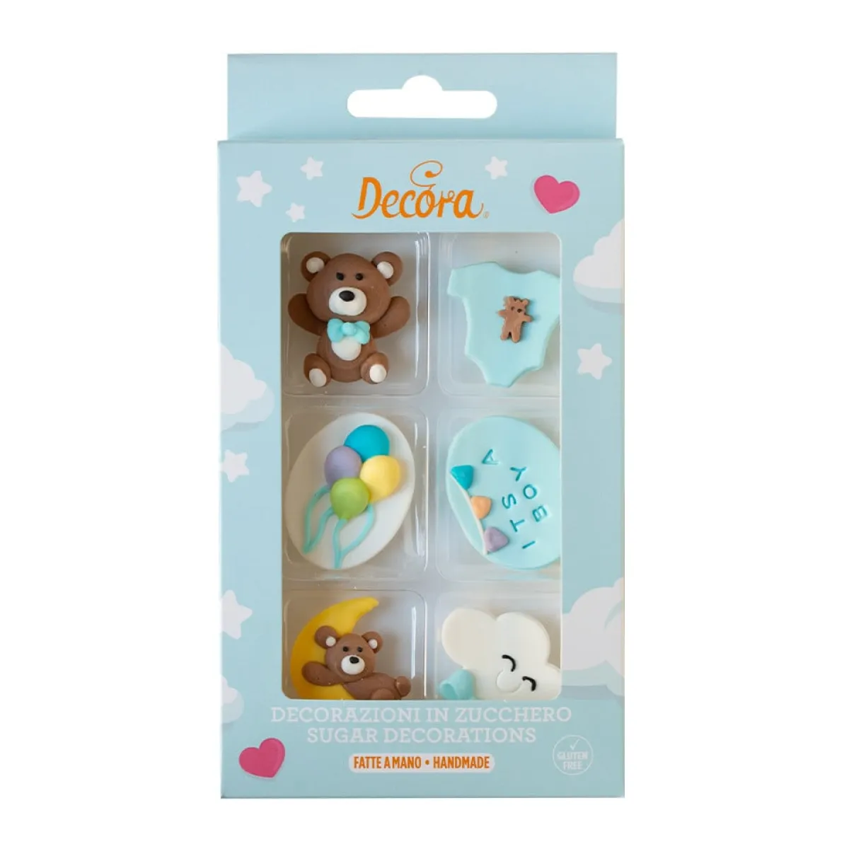 Decora Suikertie Baby Blauw 4cm 6st. Clearance