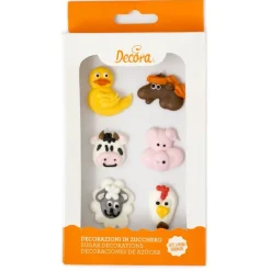 Decora Suikertie Boerderijdieren 4cm 6st. New