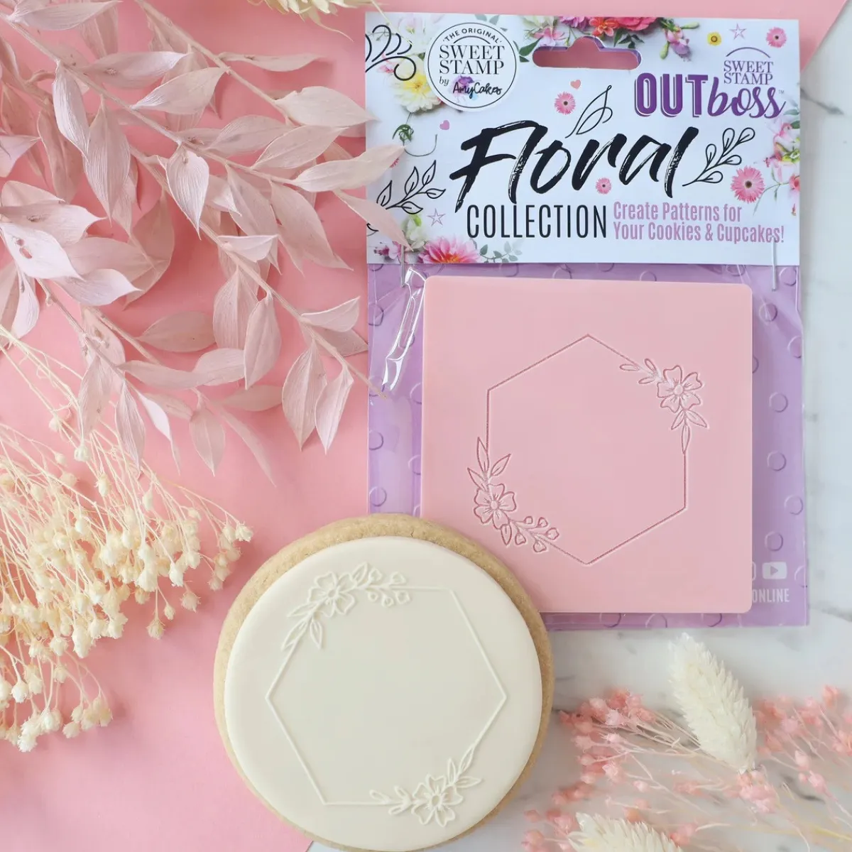 Sweet Stamp Outboss Floral Hexagon Frame Hot