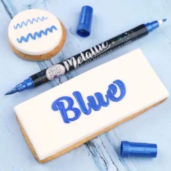 Sweet Stamp Stift Eetbare Inkt Dubbelzijdig Metallic Blauw Outlet