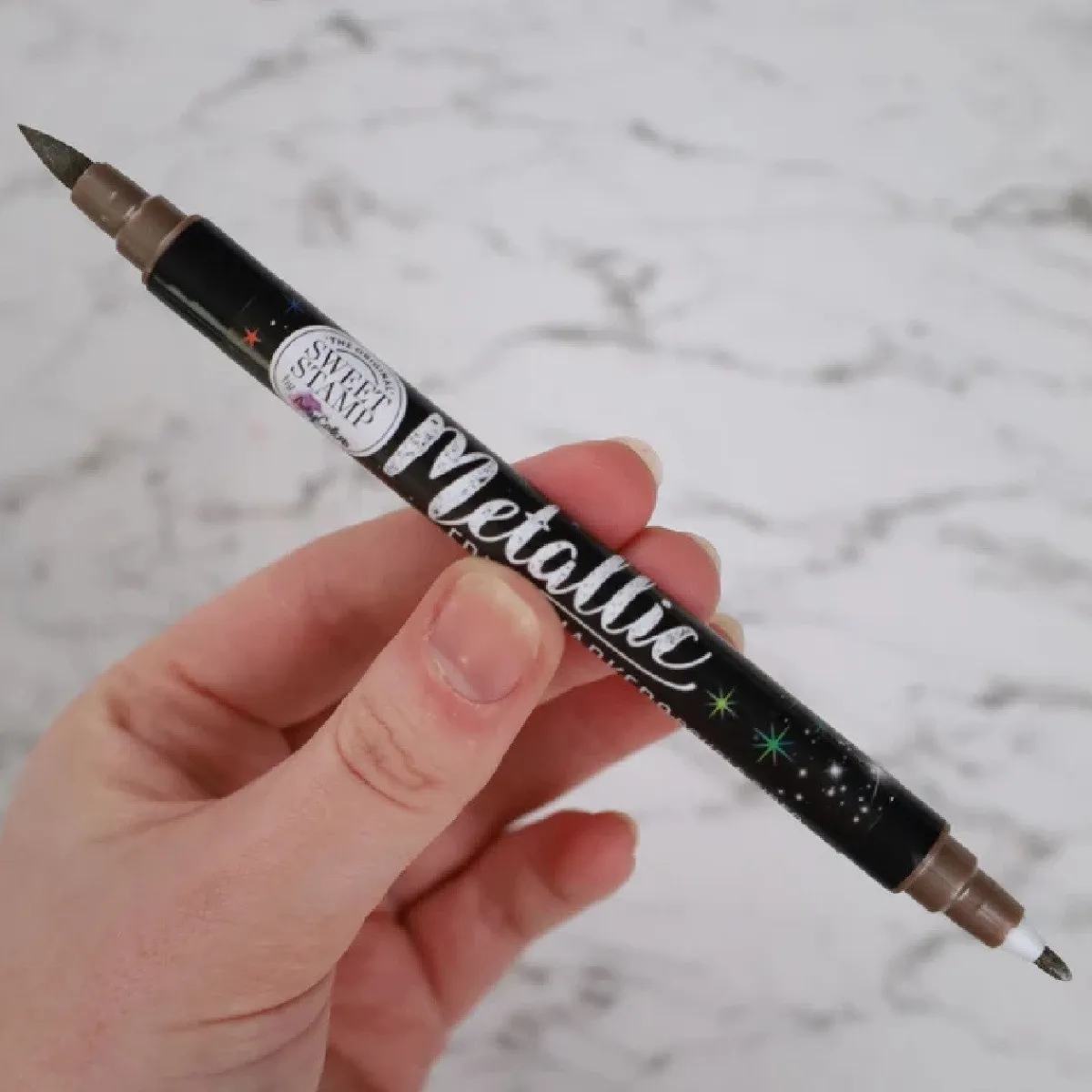Sweet Stamp Stift Eetbare Inkt Dubbelzijdig Metallic Bruin Outlet