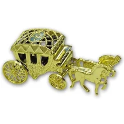 Taartdecoratie Bruidskoets Goud Kunststof 10cm Sale