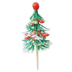 Overig Taartdecoratie Dennenboom Groen Rode Top Prikkers 144 stuks Clearance