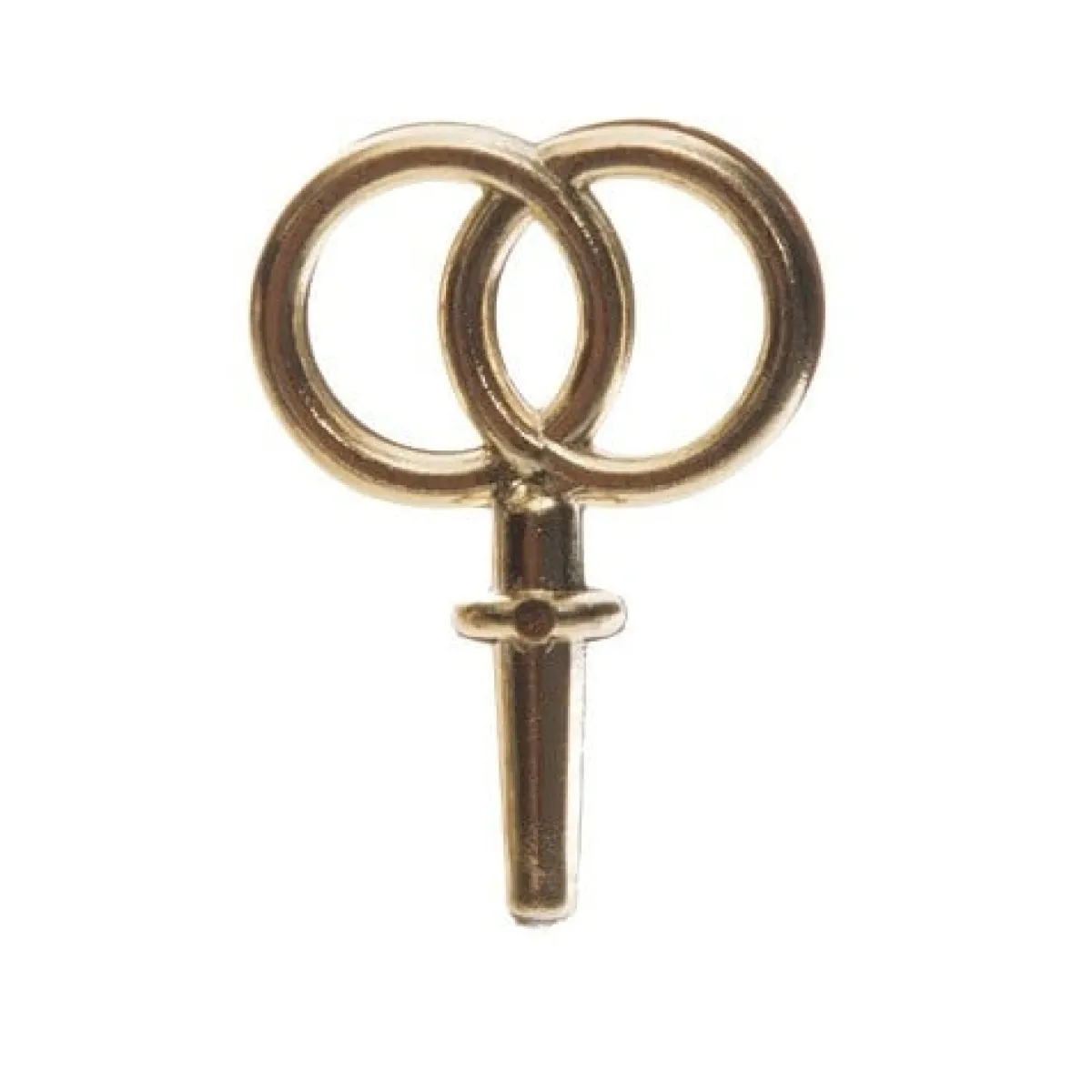 Taartdecoratie Dubbele Ringen Prikker Goud Plastic 3cm 100st