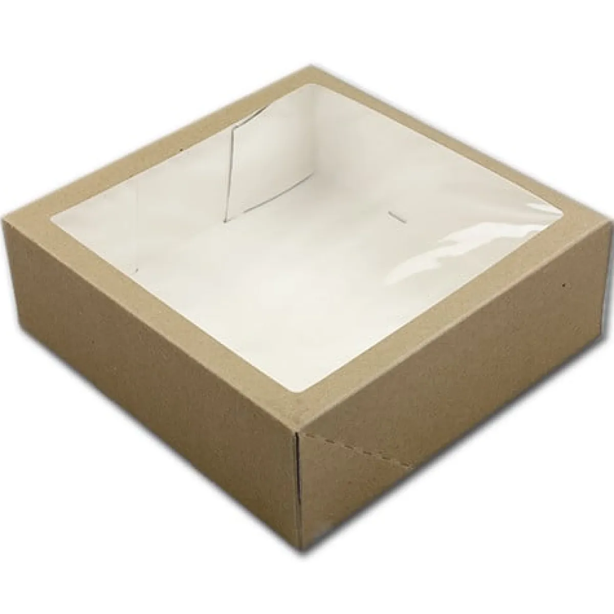 BrandNewCake Taartdoos met venster 26x26x9cm. Kraft 50st Discount