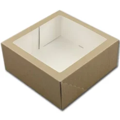 BrandNewCake Taartdoos met venster 21x21x9cm. Kraft 50st