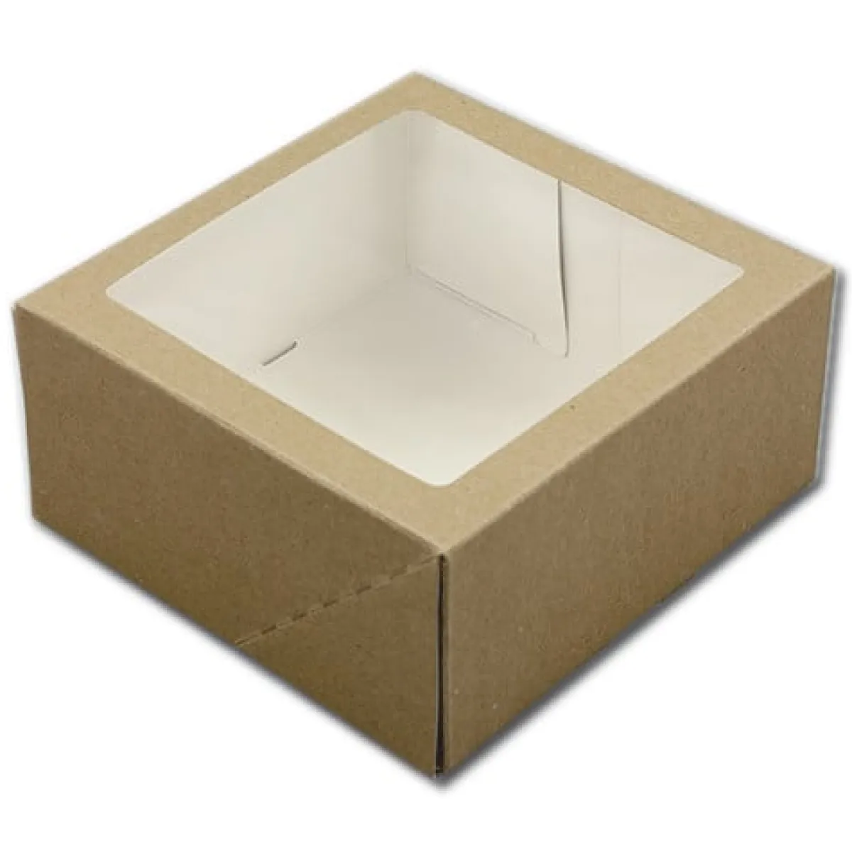 BrandNewCake Taartdoos met venster 19x19x9cm. Kraft 50st Sale