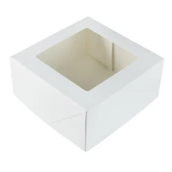 BrandNewCake Taartdoos met venster 19x19x9cm. Wit 3st Discount