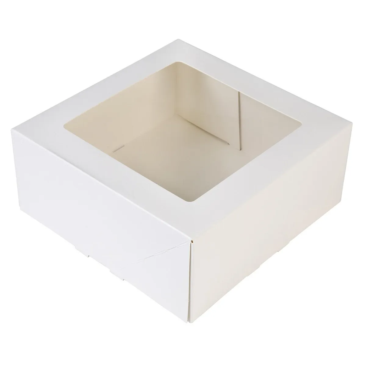 BrandNewCake Taartdoos met venster 21x21x9cm. Wit 50st Hot