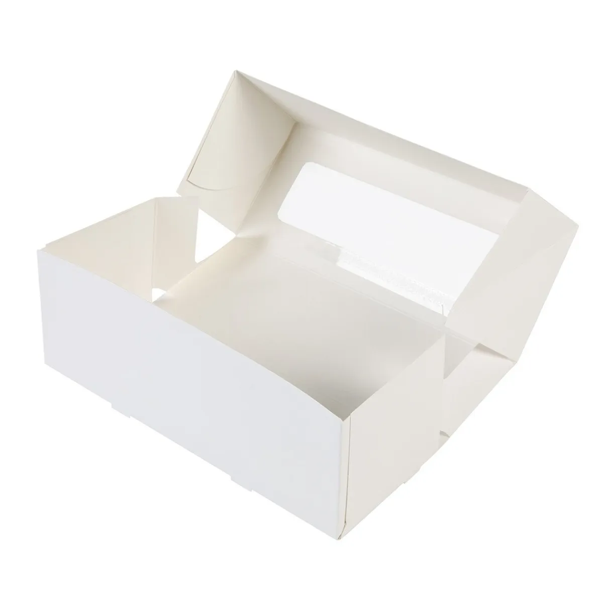 BrandNewCake Taartdoos met venster 26x12x7cm. Wit 50st