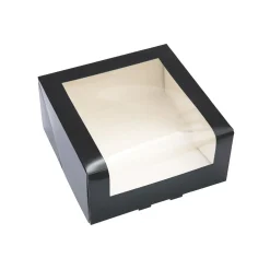 Overig Taartdoos met venster 19x19x9cm Zwart** Clearance