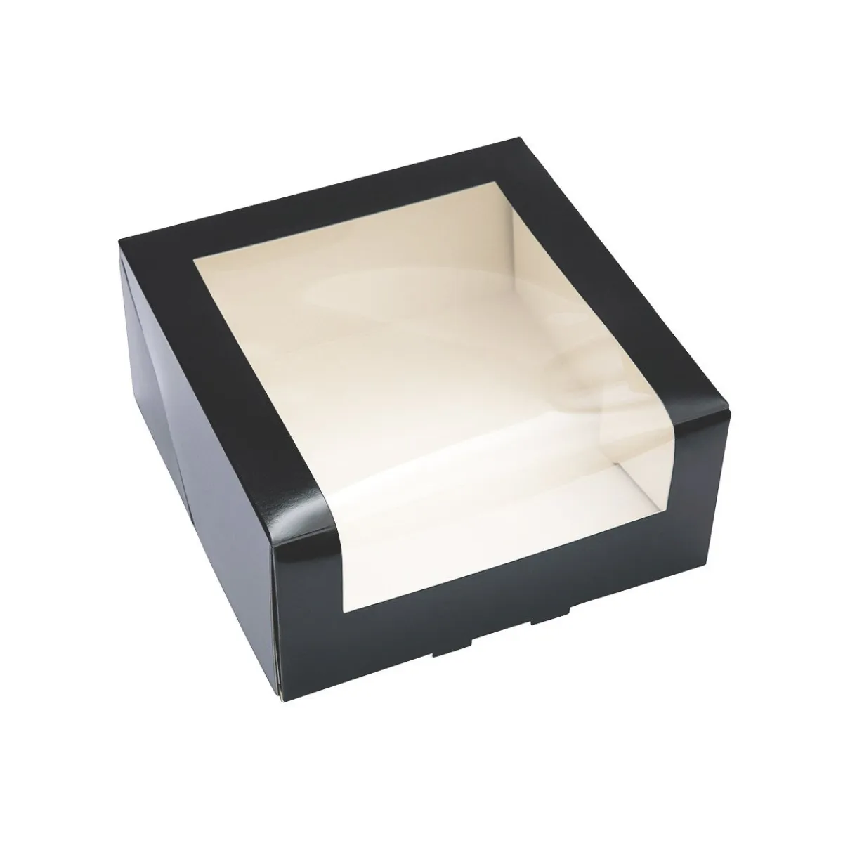 Overig Taartdoos met venster 19x19x9cm Zwart** Clearance