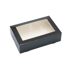 Overig Taartdoos met venster 19x12,5x5cm Zwart** Hot