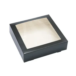 Overig Taartdoos met venster 19x19x5cm Zwart** Hot