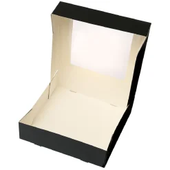 BrandNewCake Taartdoos met venster 19x19x5cm. Zwart 50st Hot