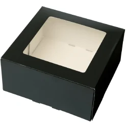 BrandNewCake Taartdoos met venster 19x19x9cm. Zwart 50st Best