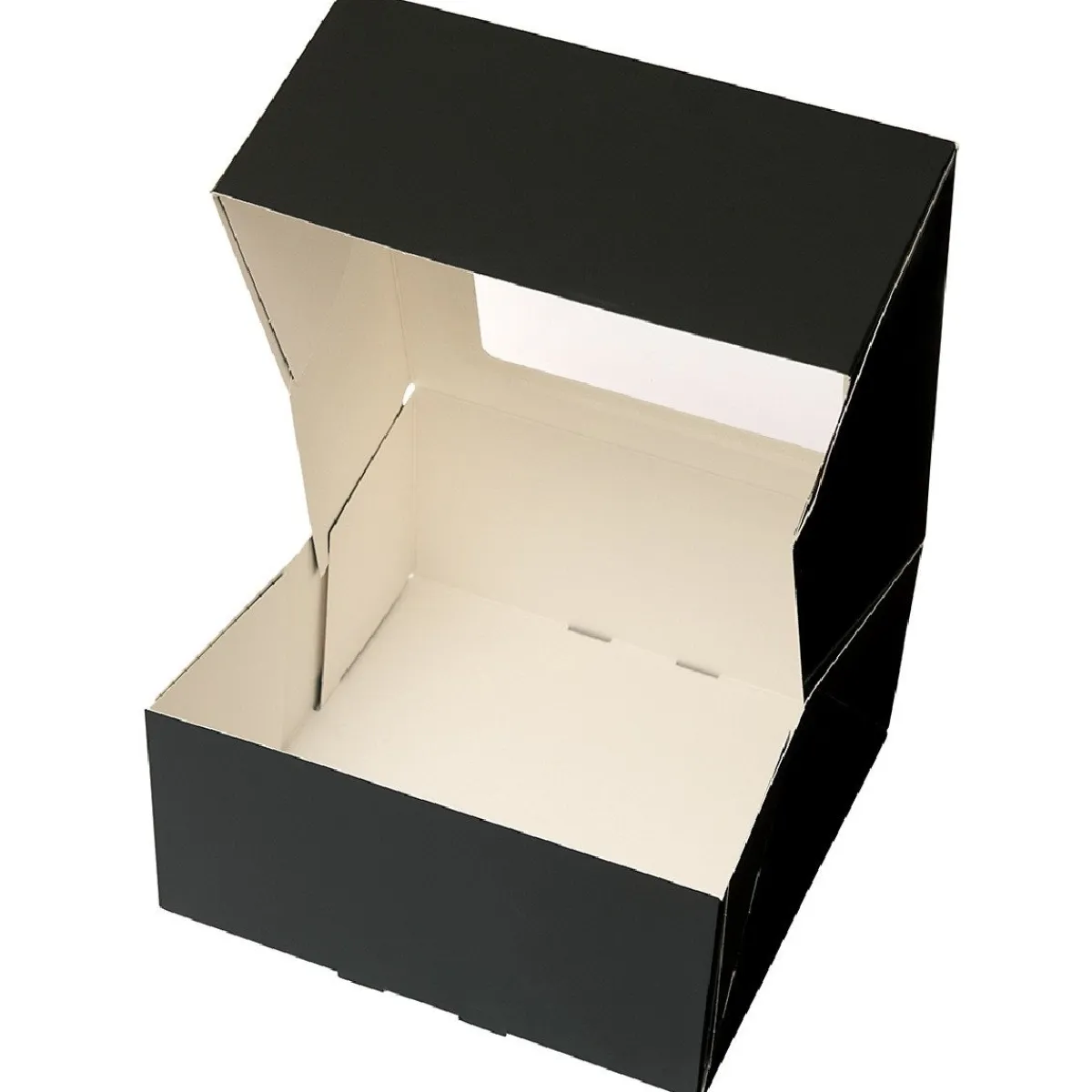 BrandNewCake Taartdoos met venster 19x19x9cm. Zwart 50st Best