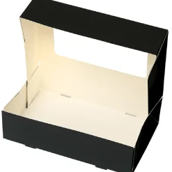 BrandNewCake Taartdoos met venster 19x12,5x5cm. Zwart 3st