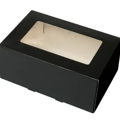 BrandNewCake Taartdoos met venster 21x14x9cm. Zwart 3st New