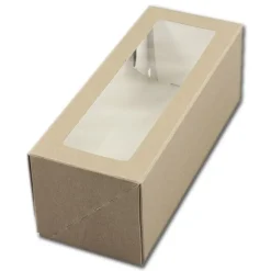 BrandNewCake Taartdoos Slof met venster 25x10x9cm. Kraft 3st Best