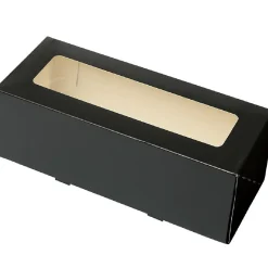 BrandNewCake Taartdoos Slof met venster 25x10x9cm. Zwart 3st Clearance
