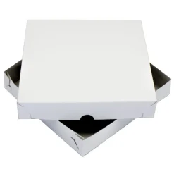 Overig Taartdoos Zwanenhals Laag Model 25x25x4,5cm. Wit 10st