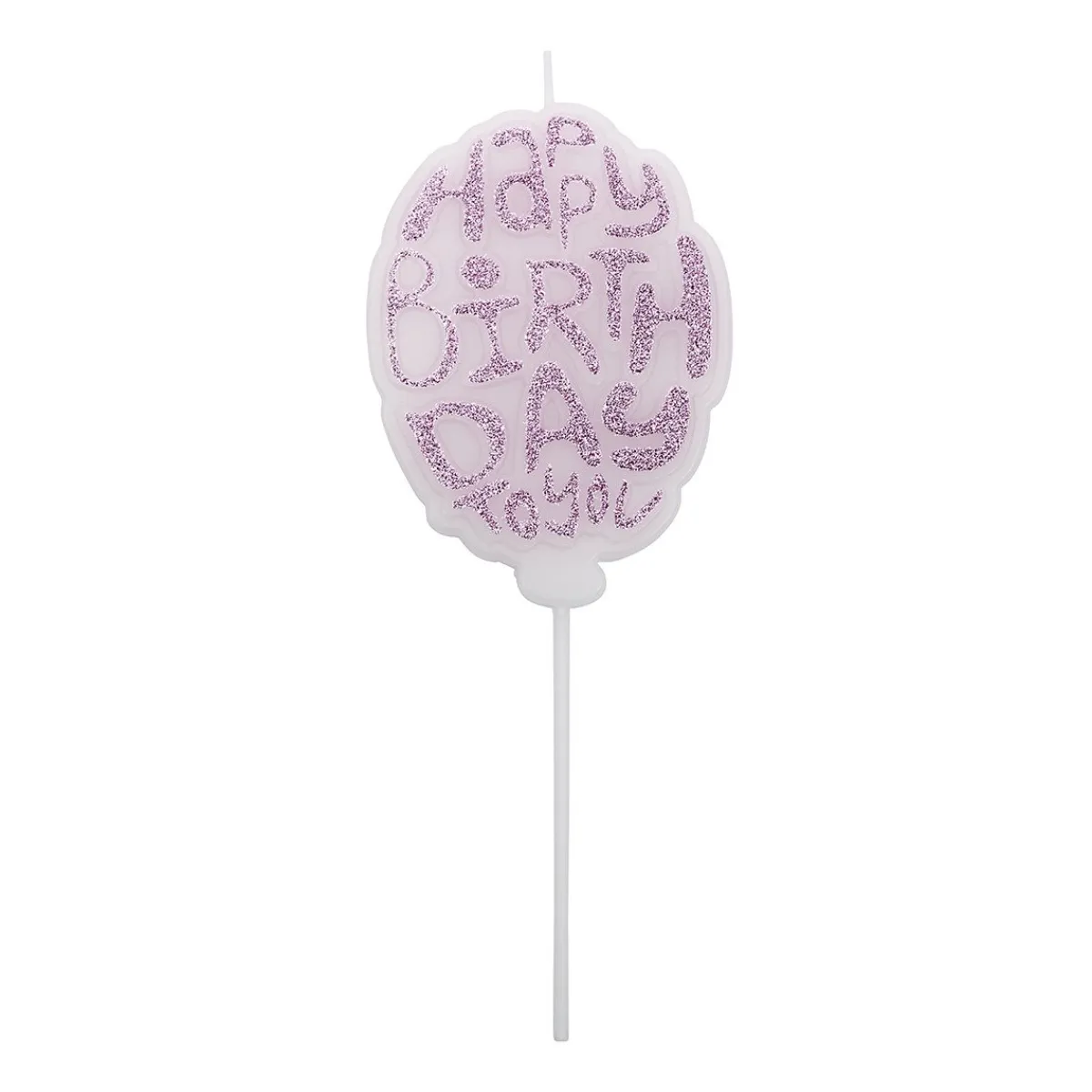 Overig Taartkaarsje Happy Birthday Roze Glitter** Sale