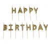 Overig Taartkaarsjes Happy Birthday Goud New