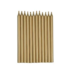 Overig Taartkaarsjes Lang Goud 12st. New