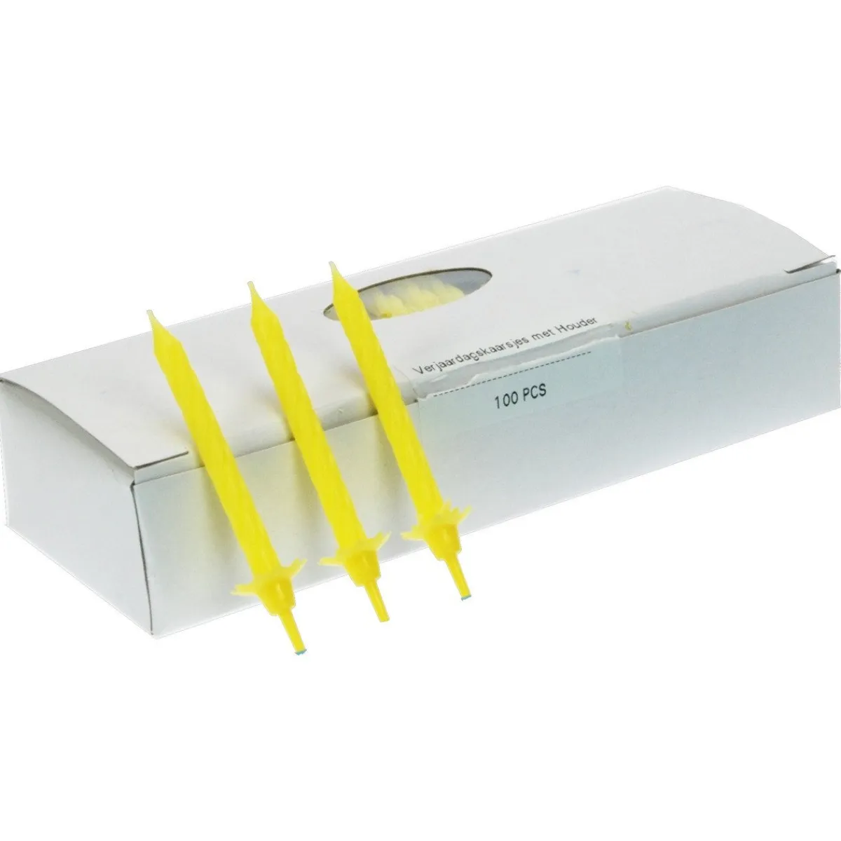 Overig Taartkaarsjes met houder 6cm 100st. Geel** Sale