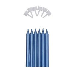 Overig Taartkaarsjes met houders Blauw 6st.** Discount