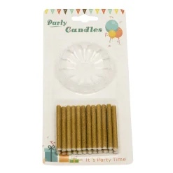 BrandNewCake Taartkaarsjes met houders Goud Glitter 24st Clearance