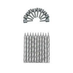 Overig Taartkaarsjes met houders Zilver 10st** Clearance