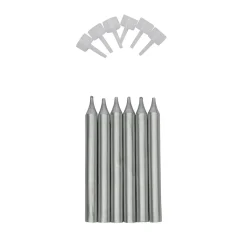 Overig Taartkaarsjes met houders Zilver 6st.** Best