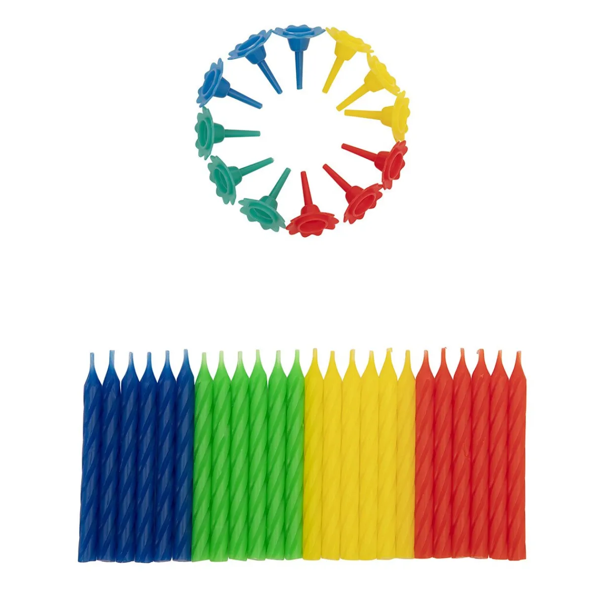 BrandNewCake Taartkaarsjes Multi 24st + 12 houders Sale