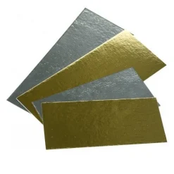 Overig Taartkarton Goud/Zilver Rechthoek 15,5 x 7,5 cm per stuk Hot