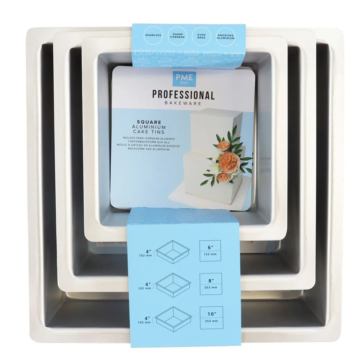 PME Taartpan Vierkant 10cm(h) Set/3 Sale